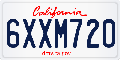 CA license plate 6XXM720