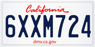 CA license plate 6XXM724
