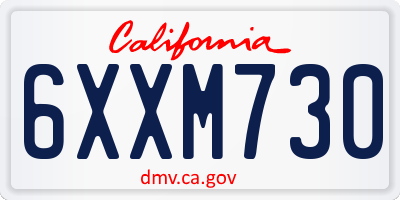 CA license plate 6XXM730