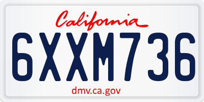 CA license plate 6XXM736
