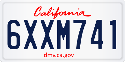 CA license plate 6XXM741