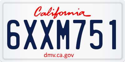 CA license plate 6XXM751