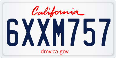 CA license plate 6XXM757