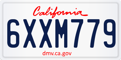 CA license plate 6XXM779