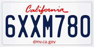 CA license plate 6XXM780