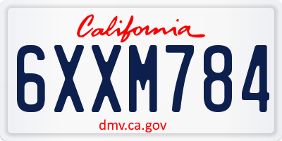 CA license plate 6XXM784