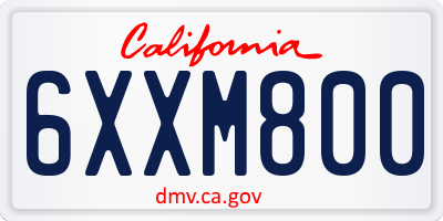 CA license plate 6XXM800