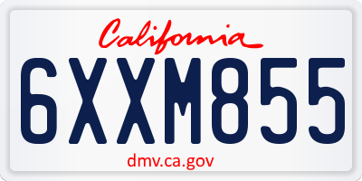 CA license plate 6XXM855