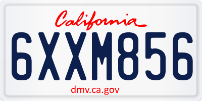 CA license plate 6XXM856