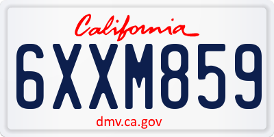 CA license plate 6XXM859