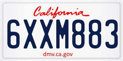 CA license plate 6XXM883