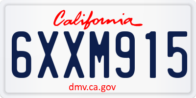 CA license plate 6XXM915