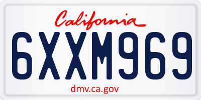 CA license plate 6XXM969