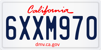 CA license plate 6XXM970