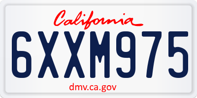 CA license plate 6XXM975