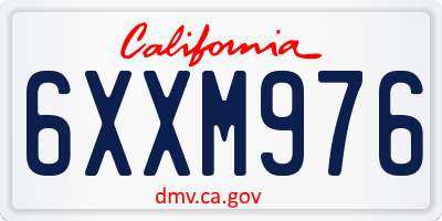 CA license plate 6XXM976
