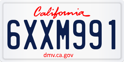 CA license plate 6XXM991