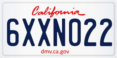 CA license plate 6XXN022