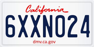 CA license plate 6XXN024