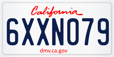 CA license plate 6XXN079