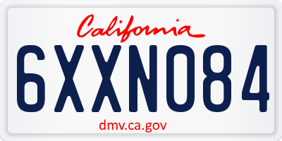 CA license plate 6XXN084