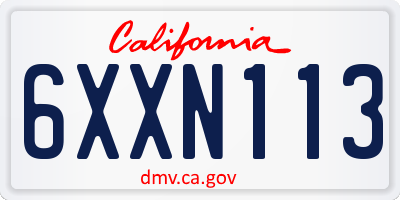 CA license plate 6XXN113