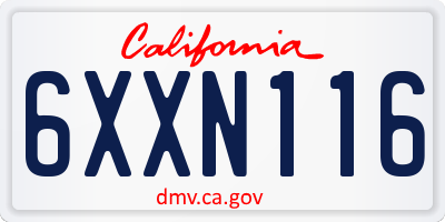 CA license plate 6XXN116