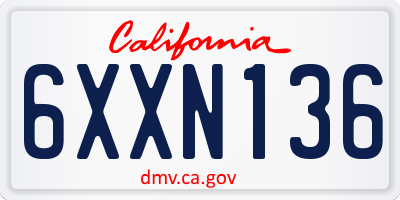 CA license plate 6XXN136