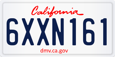 CA license plate 6XXN161
