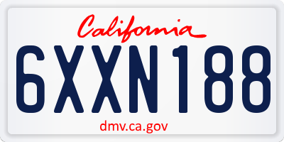 CA license plate 6XXN188