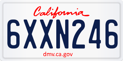 CA license plate 6XXN246