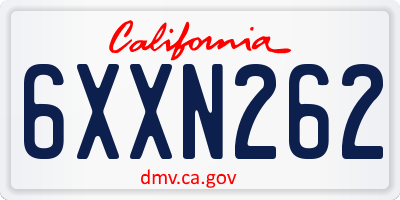 CA license plate 6XXN262