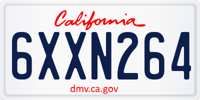 CA license plate 6XXN264