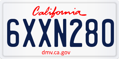 CA license plate 6XXN280