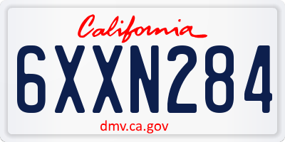 CA license plate 6XXN284
