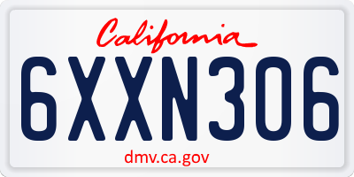 CA license plate 6XXN306