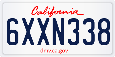 CA license plate 6XXN338