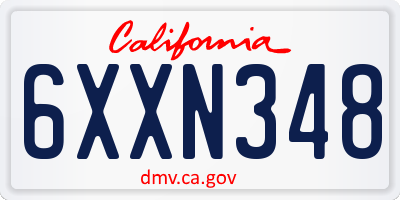 CA license plate 6XXN348