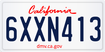 CA license plate 6XXN413