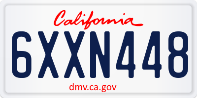 CA license plate 6XXN448
