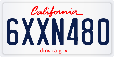 CA license plate 6XXN480