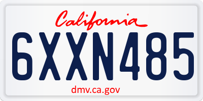 CA license plate 6XXN485