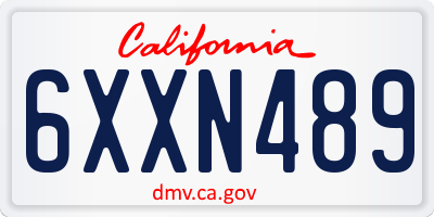 CA license plate 6XXN489