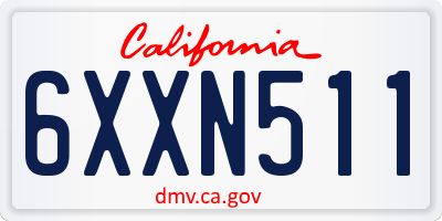 CA license plate 6XXN511