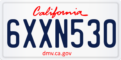 CA license plate 6XXN530