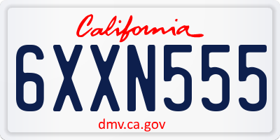 CA license plate 6XXN555