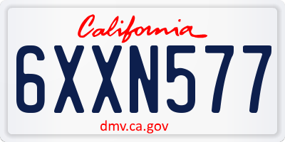 CA license plate 6XXN577