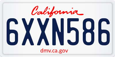 CA license plate 6XXN586