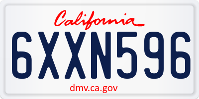 CA license plate 6XXN596