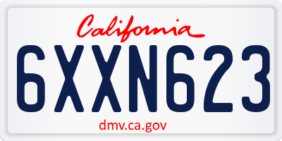 CA license plate 6XXN623
